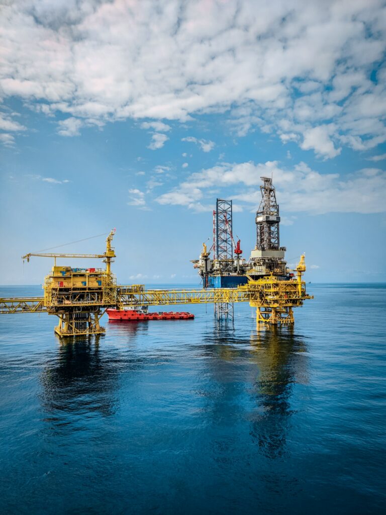 oil rig in water